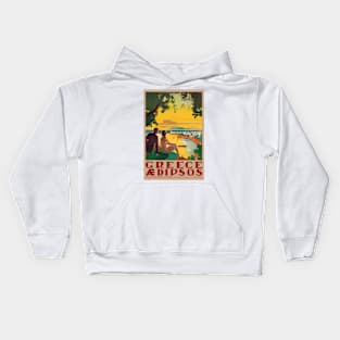 Greece Aidipsos Vintage Poster 1940s Kids Hoodie